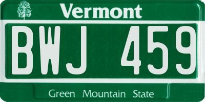VT license plate BWJ459