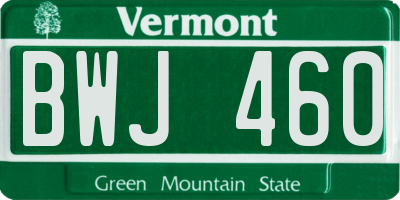 VT license plate BWJ460
