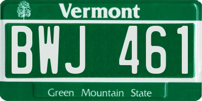 VT license plate BWJ461
