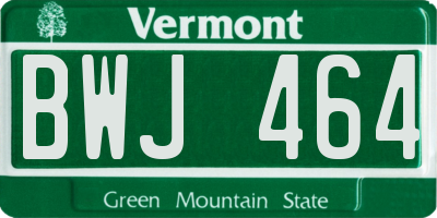 VT license plate BWJ464