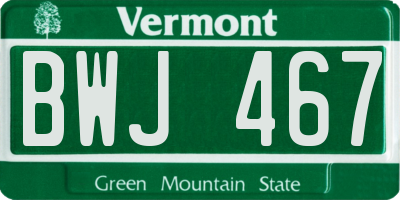VT license plate BWJ467