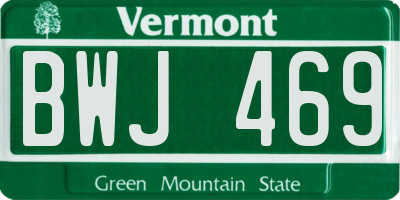 VT license plate BWJ469