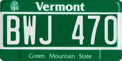 VT license plate BWJ470