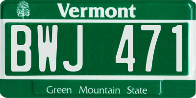 VT license plate BWJ471
