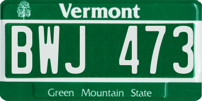VT license plate BWJ473