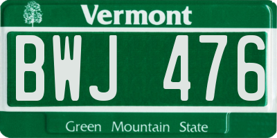VT license plate BWJ476