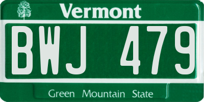 VT license plate BWJ479