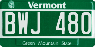 VT license plate BWJ480