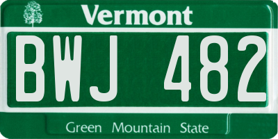 VT license plate BWJ482