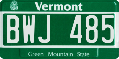 VT license plate BWJ485