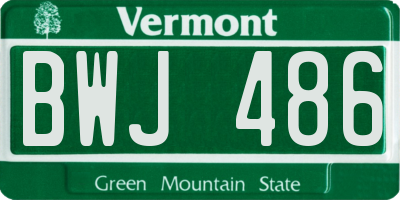 VT license plate BWJ486