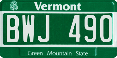 VT license plate BWJ490