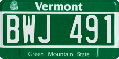 VT license plate BWJ491