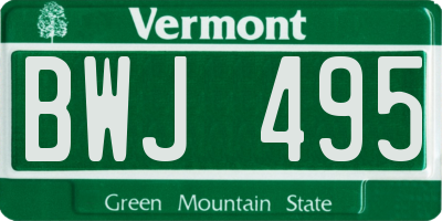 VT license plate BWJ495