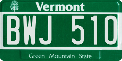 VT license plate BWJ510