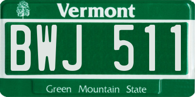 VT license plate BWJ511