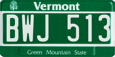 VT license plate BWJ513