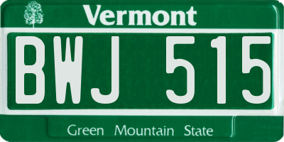 VT license plate BWJ515