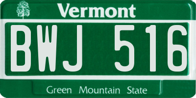 VT license plate BWJ516