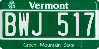 VT license plate BWJ517