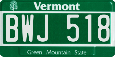 VT license plate BWJ518