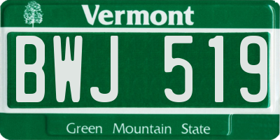 VT license plate BWJ519