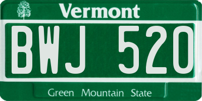 VT license plate BWJ520