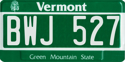 VT license plate BWJ527