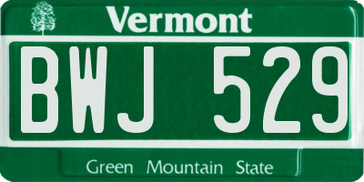 VT license plate BWJ529