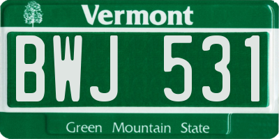 VT license plate BWJ531