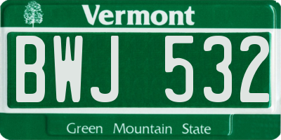 VT license plate BWJ532