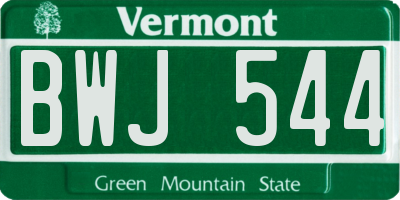 VT license plate BWJ544