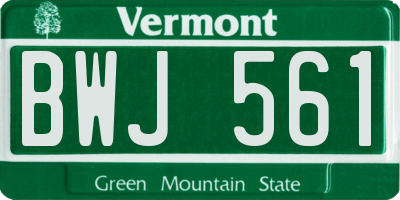 VT license plate BWJ561