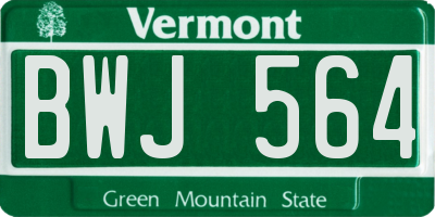 VT license plate BWJ564
