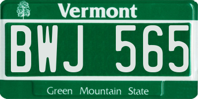 VT license plate BWJ565