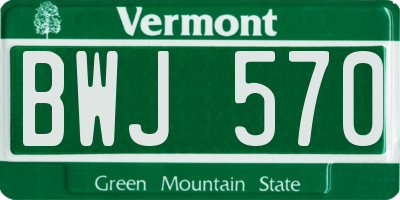 VT license plate BWJ570