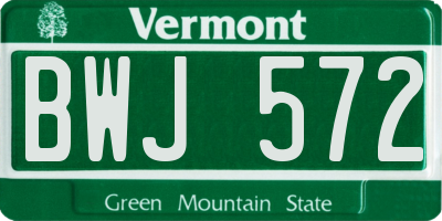 VT license plate BWJ572