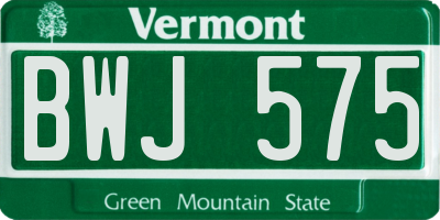VT license plate BWJ575