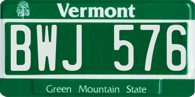 VT license plate BWJ576