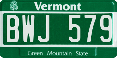 VT license plate BWJ579