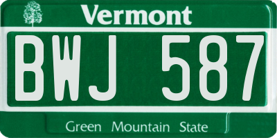 VT license plate BWJ587