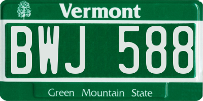 VT license plate BWJ588
