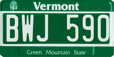 VT license plate BWJ590