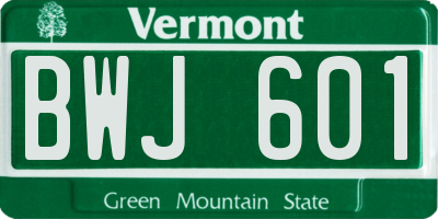 VT license plate BWJ601