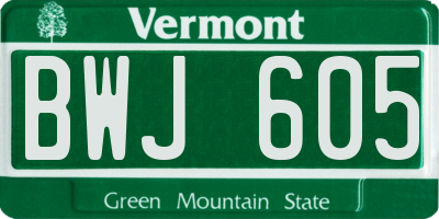 VT license plate BWJ605