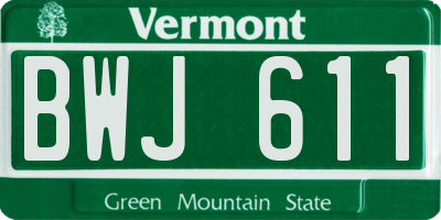VT license plate BWJ611