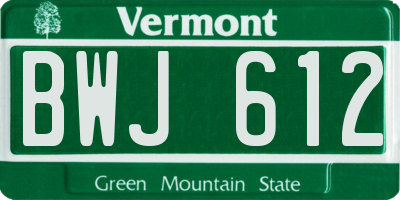 VT license plate BWJ612