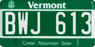 VT license plate BWJ613