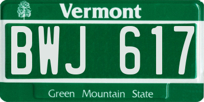 VT license plate BWJ617