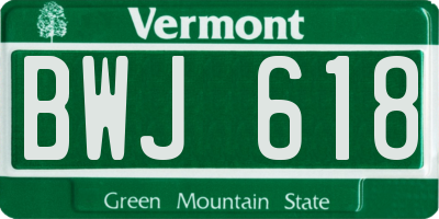 VT license plate BWJ618